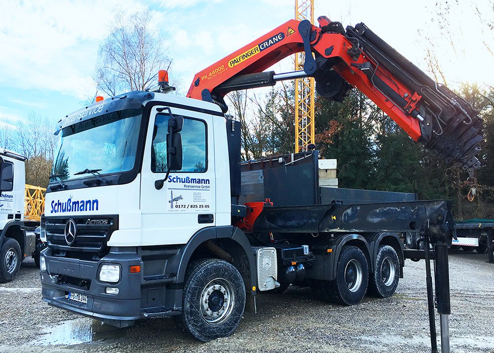 Schußmann Kranservice mieten Kran mieten Kranvermietung Lkw mit Ladekran Lkw mit Kran verleih München Augsburg Landsberg Fürstenfeldbruck