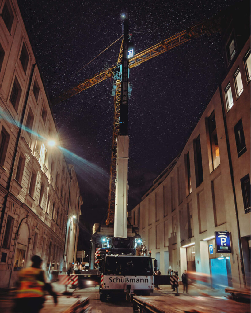 Schussmann Kranservice Nachtdemontage Liebherr LTM 1230-5.1